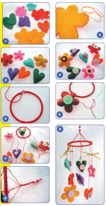 Vòng treo nôi xinh xắn từ nỉ