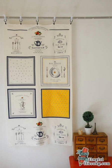 Vải vintage 25- panel khăn bàn hoàng gia