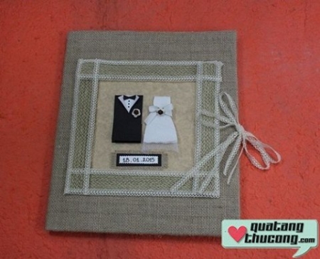 Sổ ký tên đám cưới handmade