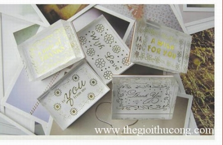 Con dấu mực chữ nhựa trong hình chữ nhật