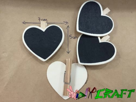 Kẹp gỗ ghi chú hình trái tim