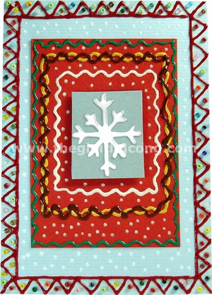 Thiệp hoa tuyết cườm