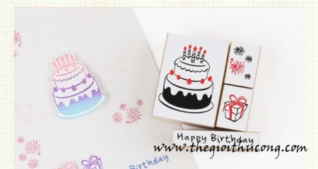 Bộ con dấu gỗ bánh kem