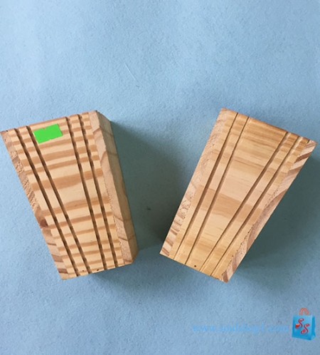 Chậu gỗ cao vát có khía