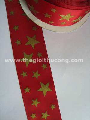 Ruybăng lụa đỏ sao vàng 