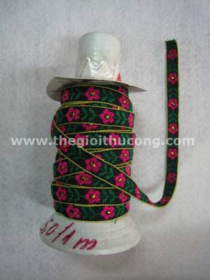  Dây ruybăng thổ cẩm hoa hồng