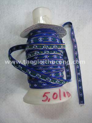  Dây ruybăng thổ cẩm xanh dương