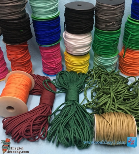 Dây Paracord dẹp 4mm, lõi 7 sợi, loại trơn 1 màu