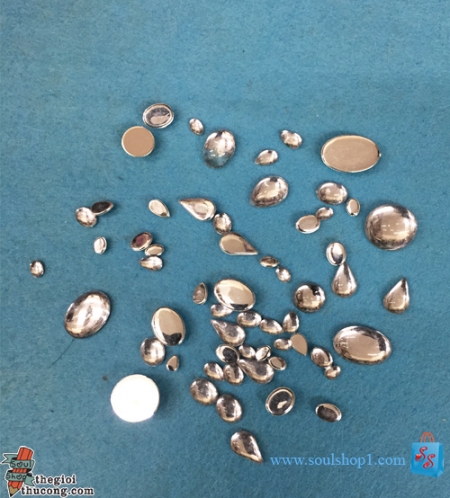 Hạt trắng trong suốt đế bằng dán keo