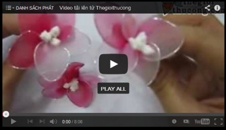 Hoa đào bằng vải voan ( hoa cài áo)