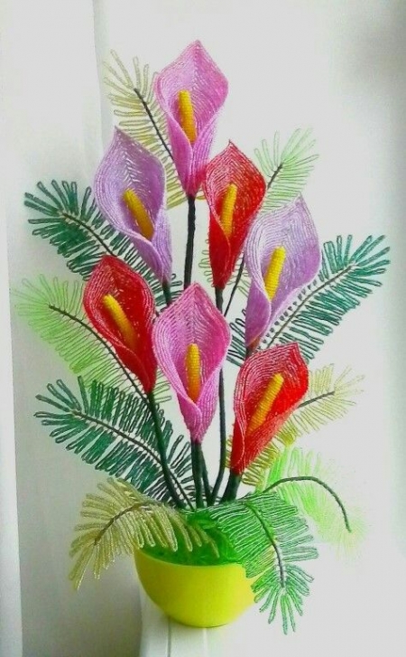 Cườm trong suốt 1mm kết cây bon sai, làm trang sức