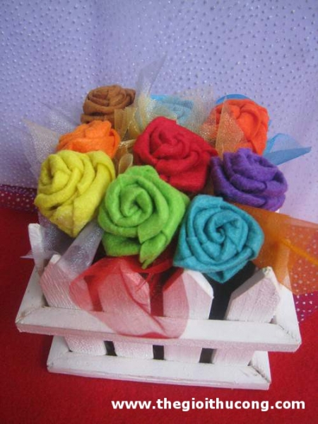 video làm hoa hồng từ vải nỉ