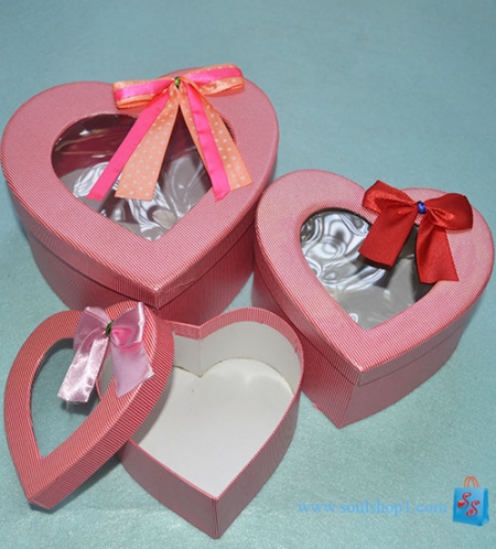 Hộp quà tim hồng 3 kích thước