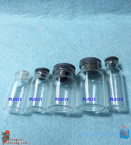 Hũ thủy tinh Ø 22mm, cao 4cm, nút cao su PL0114