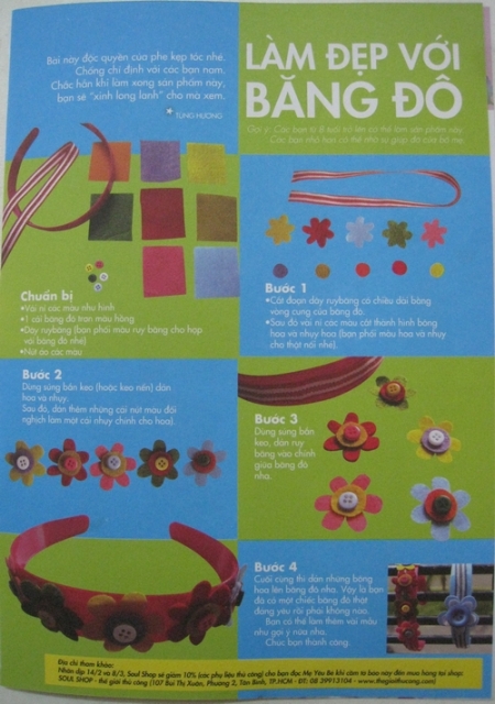 Trang trí băng đô từ vải nỉ