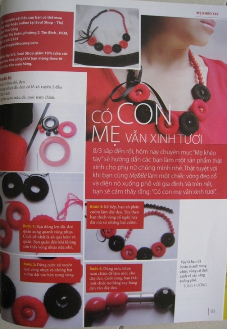 Vòng đeo cổ từ len và vòng nhựa