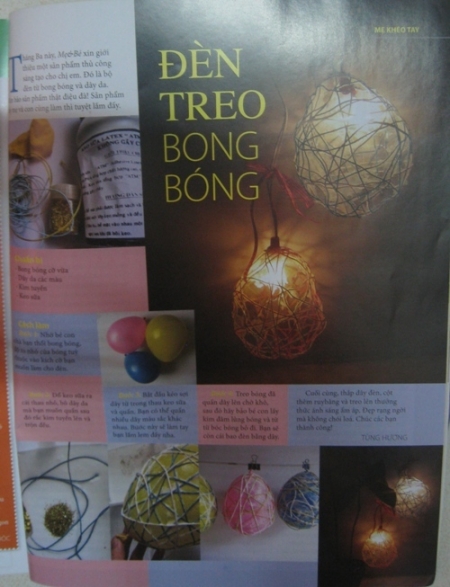 Đèn treo từ dây và bong bóng