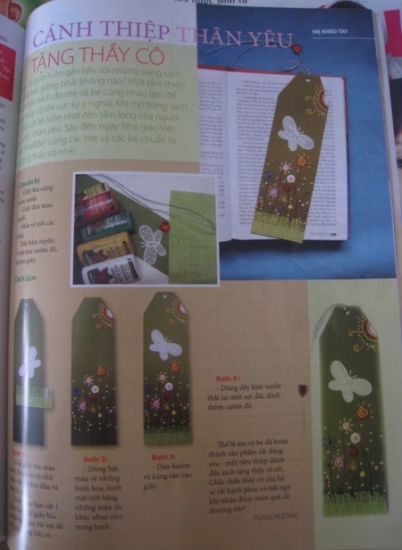 Cánh thiệp đánh dấu sách tặng thầy cô