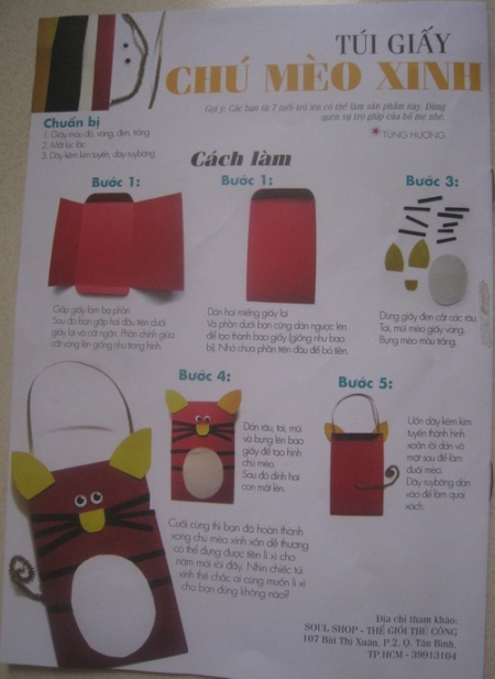 Túi giấy chú mèo xinh
