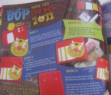 Bóp bằng vải nỉ chú mèo Tân Mão 2011