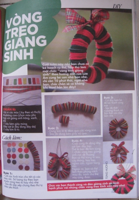Vòng treo giáng sinh bằng vải nỉ