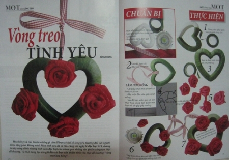 Vòng treo trái tim hoa hồng