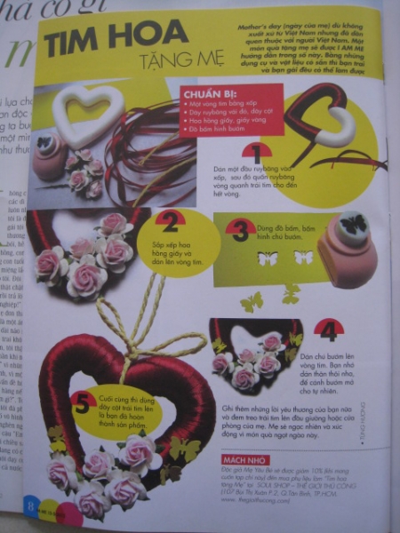 Tim hoa tặng mẹ ( vòng treo)