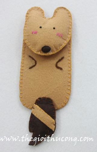 Túi điện thoại cáo nâu