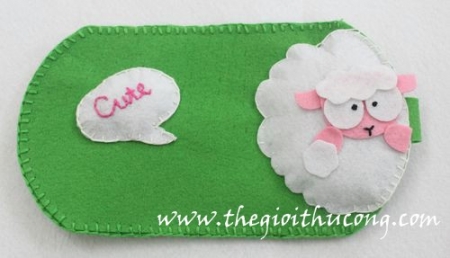 Túi điện thoại cừu xanh