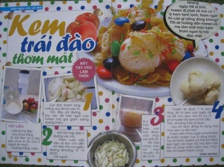 Kem trái đào thơm ngát