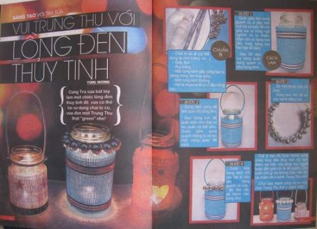 Làm lồng đèn từ lọ thủy tinh