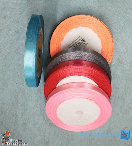 Ruybăng lụa trơn bản 1cm