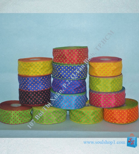 Dây ruy băng vải Chấm bi