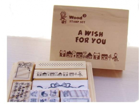 Bộ con dấu gỗ A wish for you