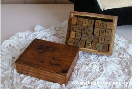 Con dấu gỗ chữ số, ngày tháng
