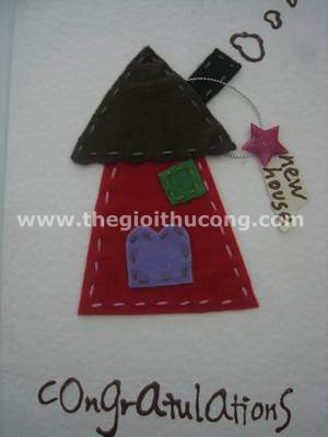 Thiệp chúc mừng ngôi nhà vải nỉ