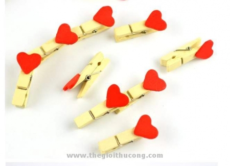 Kẹp gỗ trái tim 3,5 cm