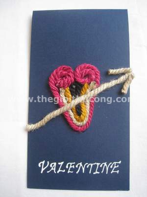 Thiệp Valentine dây thừng 