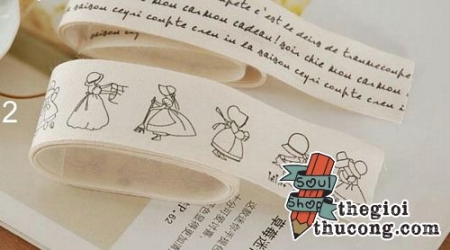 Dây ruybang cotton bé gái đen trắng