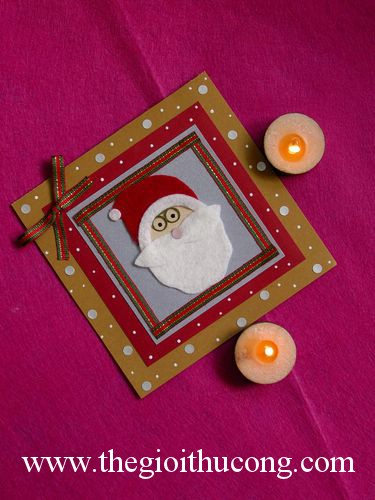 Thiệp ông già noel nỉ