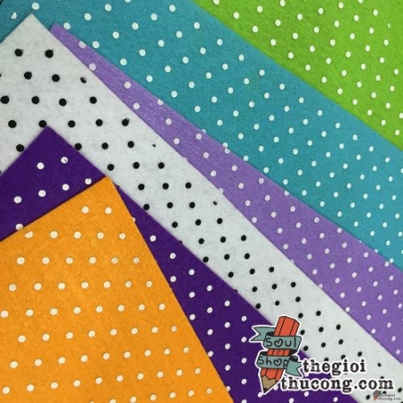 Vải nỉ họa tiết chấm bi