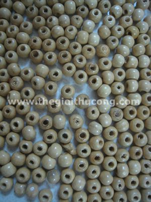 Hạt gỗ tròn bi kem