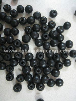 Nút gỗ tròn bi đen