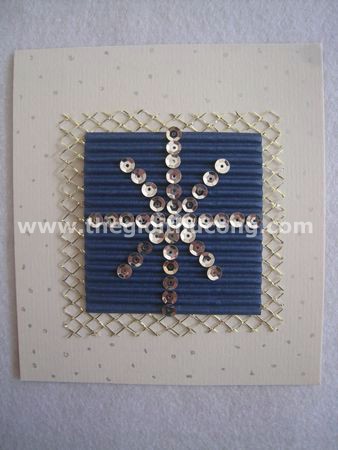 Hướng dẫn thiệp thủ công giáng sinh - Bông tuyết cườm