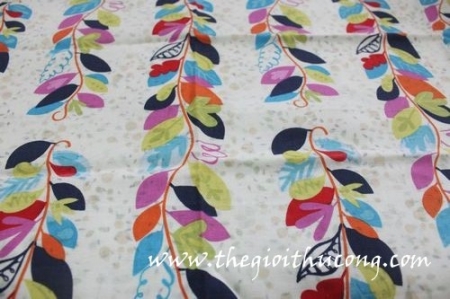 Vải vintage lá màu