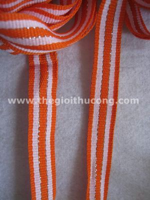  Dây Ruybăng sọc cam trắng