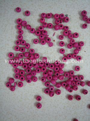 Hạt gỗ tròn hồng nhỏ 