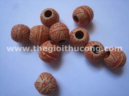 Hạt nhựa giả gỗ hình tròn( cam)