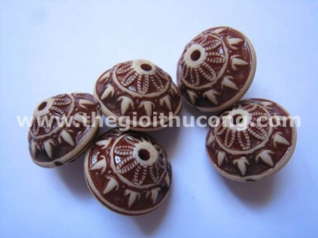 Hạt nhựa giả gỗ hình thoi tròn hoa văn