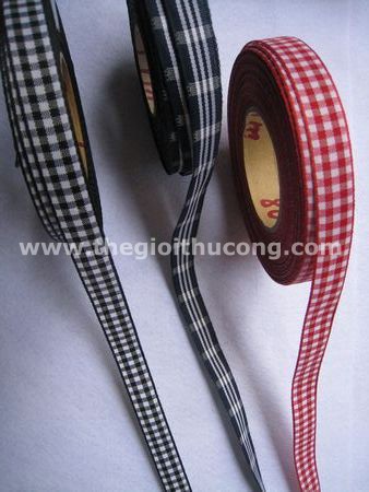 Dây ruybăng sọc caro 1,5 phân